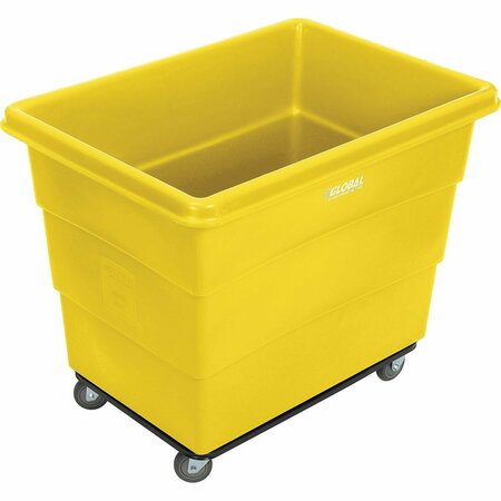 Global Industrial 16 Bushel Plastic Bulk Box Truck, Steel Chassis Base, Yellow, 42-3/5L x 30W x 35-3/5H 800315YL